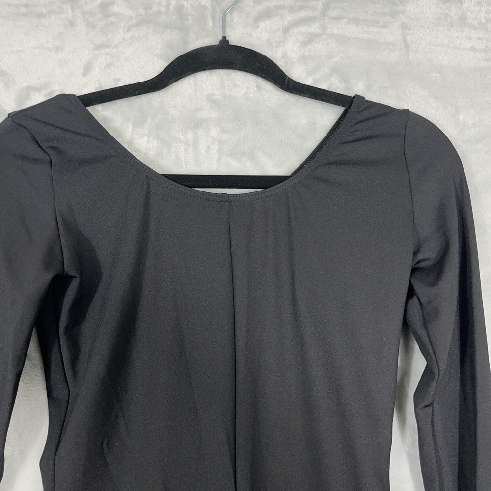 NWT Capezio Long Sleeve Unitard XL Black Full Length Dance TB114 - Picture 2 of 11